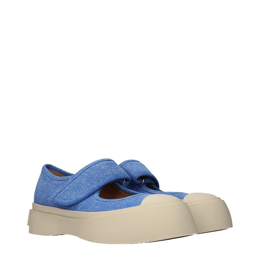 Marni Blue Fabric Low Top Sneakers