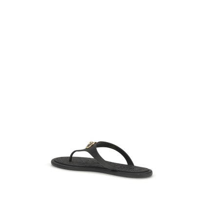 Versace Black Rubber Flip-Flop Sandals