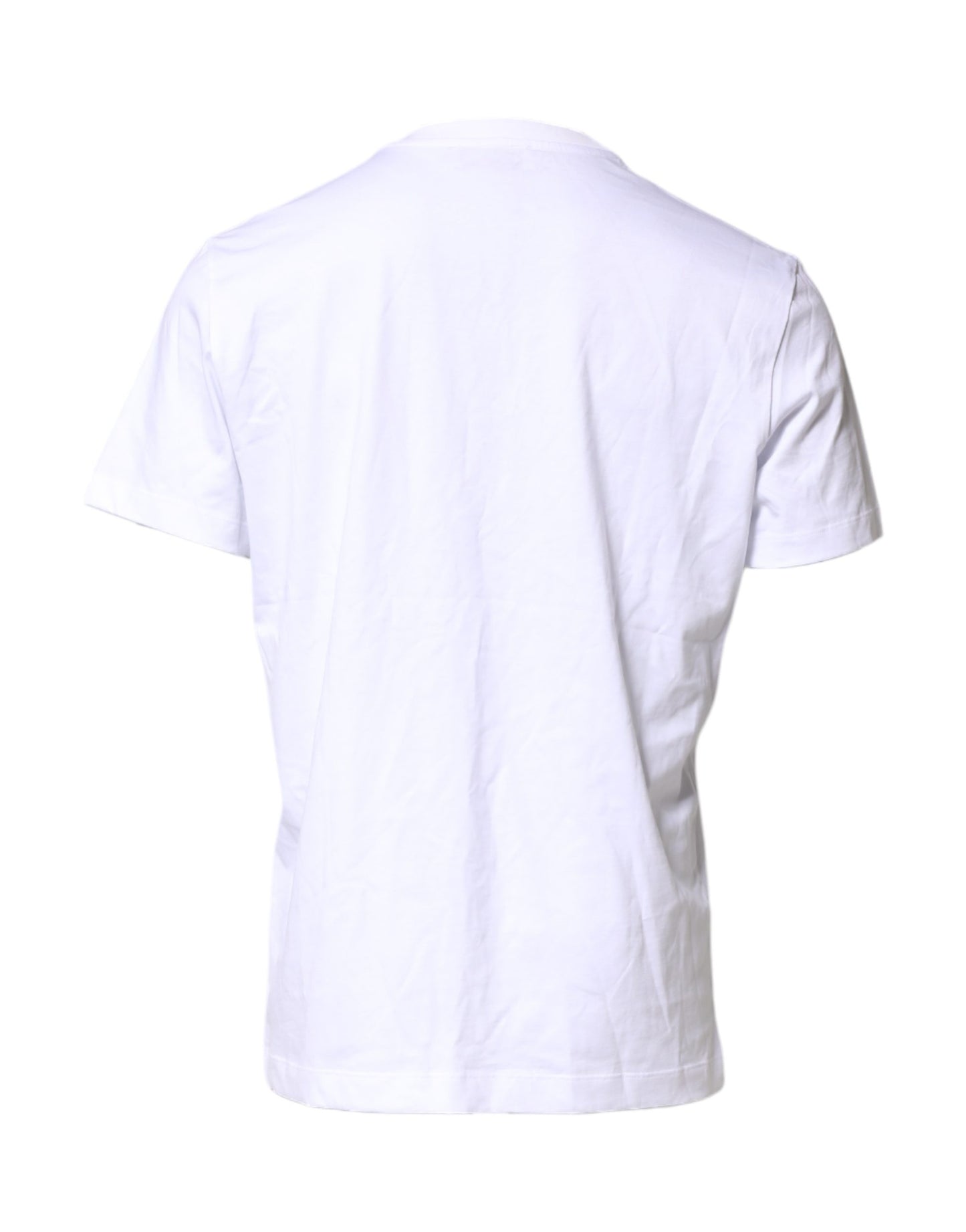 Dolce & Gabbana White Cotton DG Logo Embroidery Men T-shirt