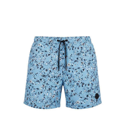 Trussardi Beachwear Light Blue Polyester Men Swim Trunk