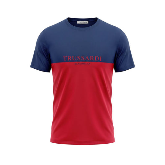 Trussardi Beachwear Red Cotton Men T-Shirt
