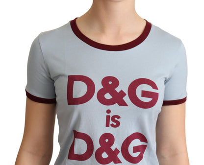 Dolce & Gabbana Blue Crewneck D&G Top T-shirt