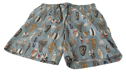 Dolce & Gabbana Blue Seashell Beachwear Swimwear Shorts