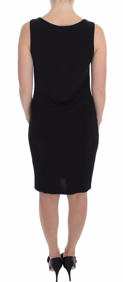 Roccobarocco Black Stretch Wiggle Pencil Sheath Bodycon Dress
