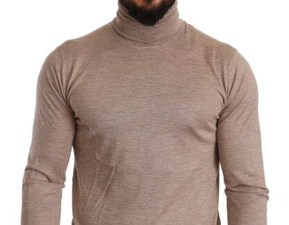 Dolce & Gabbana Beige Cashmere Turtleneck Pullover Sweater