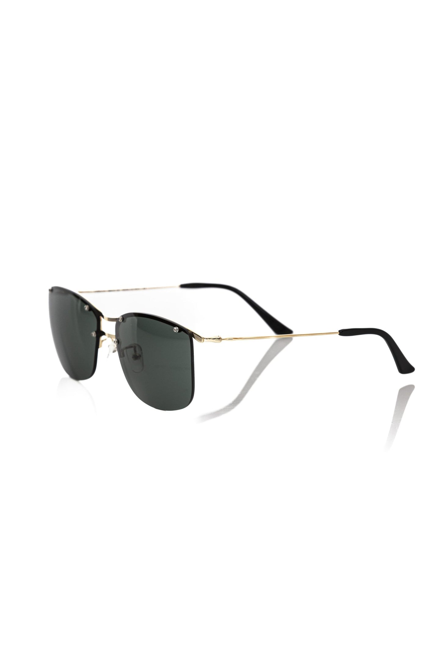Frankie Morello Black Metallic Fibre Men Sunglasses