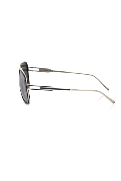 Frankie Morello Black Metallic Fibre Men Sunglass
