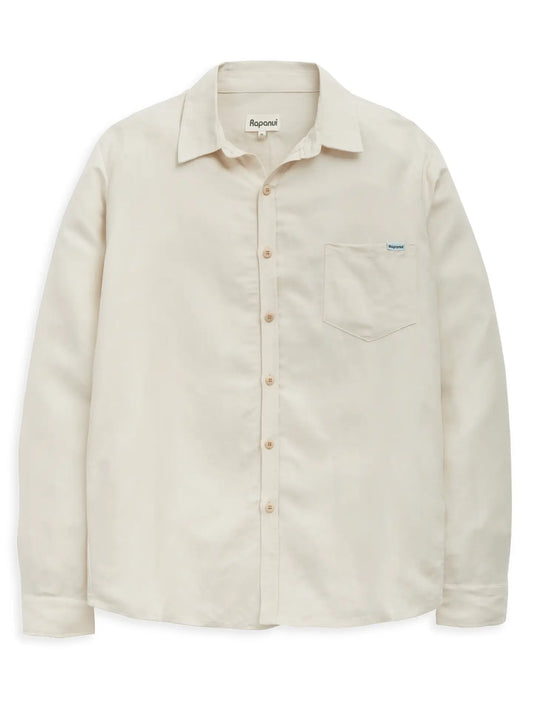 Men's Linen Shirt  Azure  Oatmeal