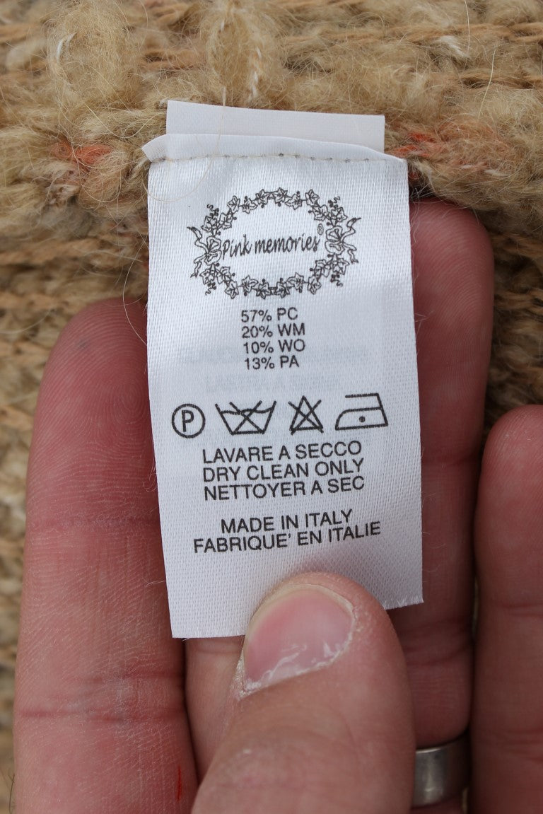 PINK MEMORIES Beige Wool Blend Cape Sweater