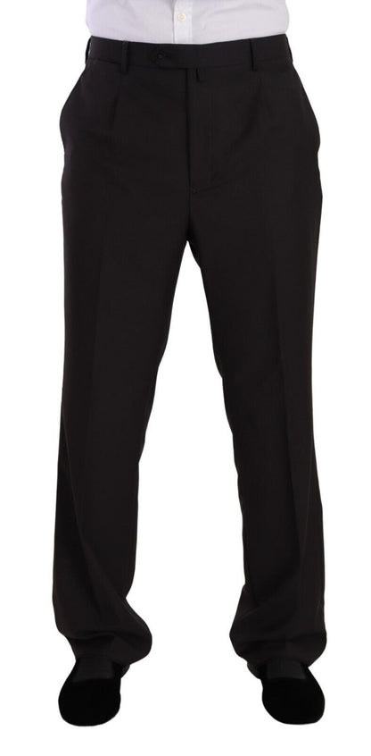 Domenico Tagliente Gray Polyester Single Breasted Formal Suit