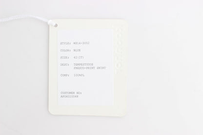 Koonhor Blue Peplum Fresco-Print Straight Pencil Skirt