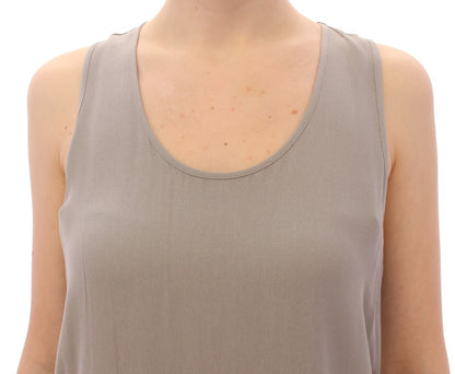 Comeforbreakfast Gray Viscose Tank Top Shirt Blouse