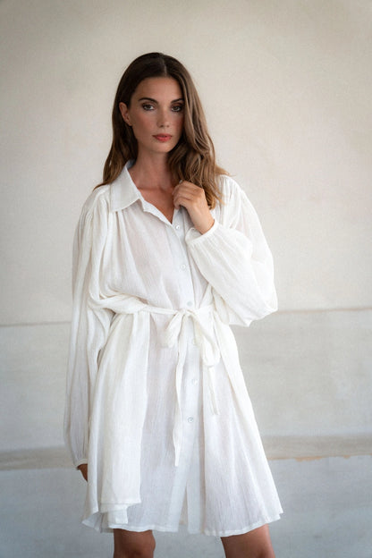 Crinkle Shirt Dress