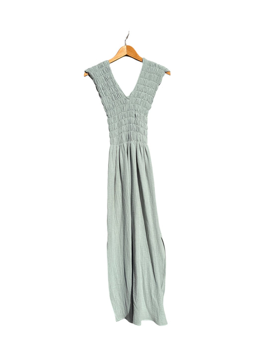 736 Albazer Gathered V-Neck Dress in   Dark Henna Organic Cotton
