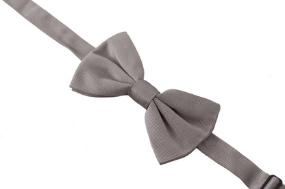 Dolce & Gabbana Gray 100% Silk Adjustable Neck Papillon Tie