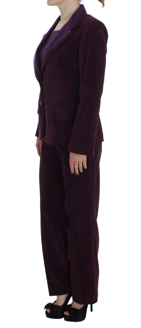BENCIVENGA Purple Wool Suit T-Shirt Set