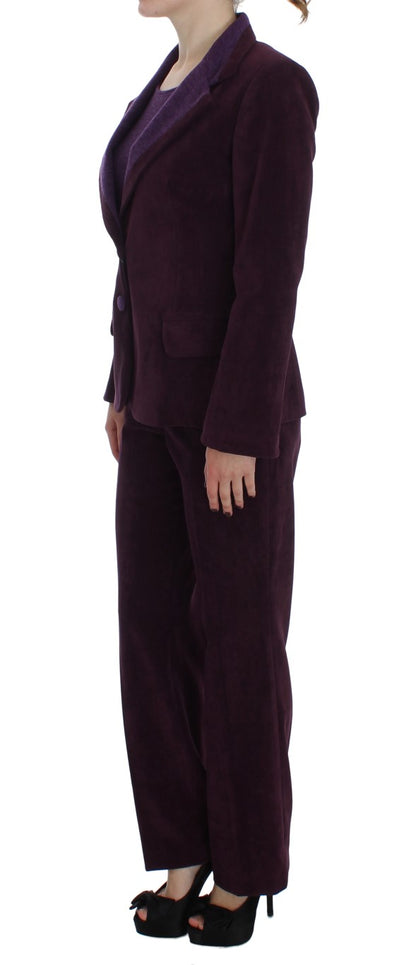 BENCIVENGA Purple Wool Suit T-Shirt Set
