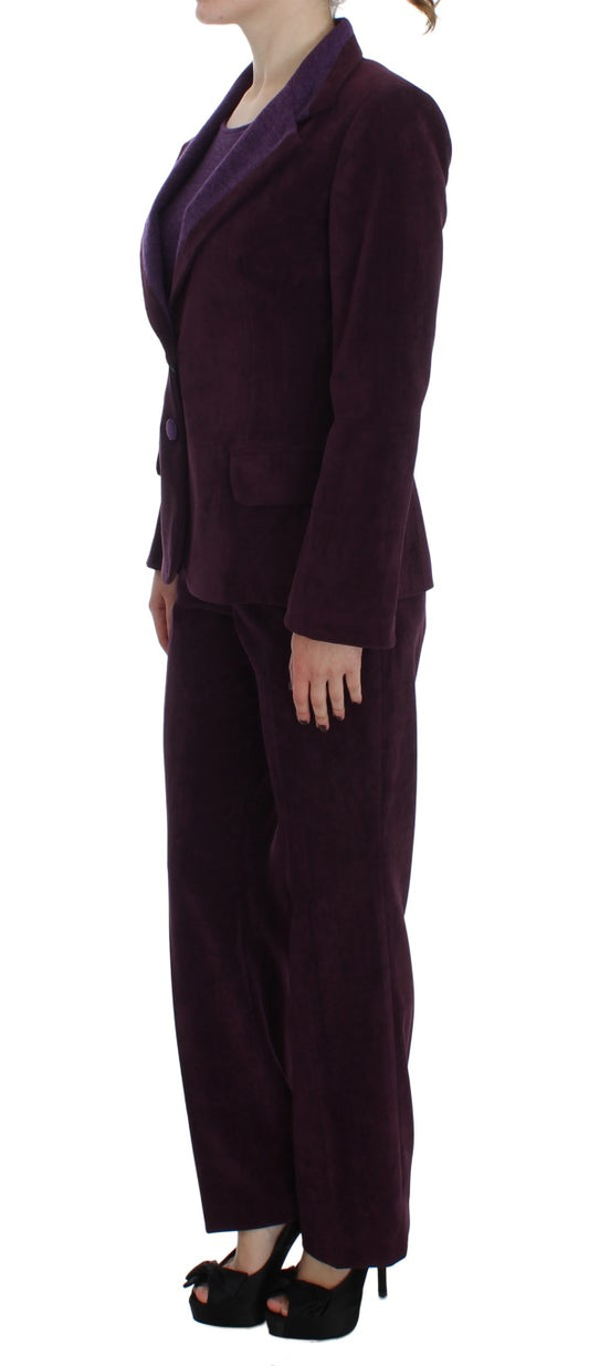BENCIVENGA Purple Wool Suit T-Shirt Set