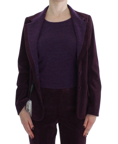 BENCIVENGA Purple Wool Suit T-Shirt Set