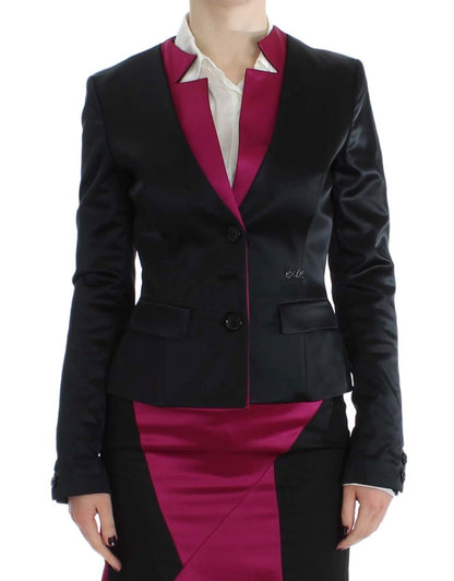 Exte Black Pink Stretch Blazer Jacket