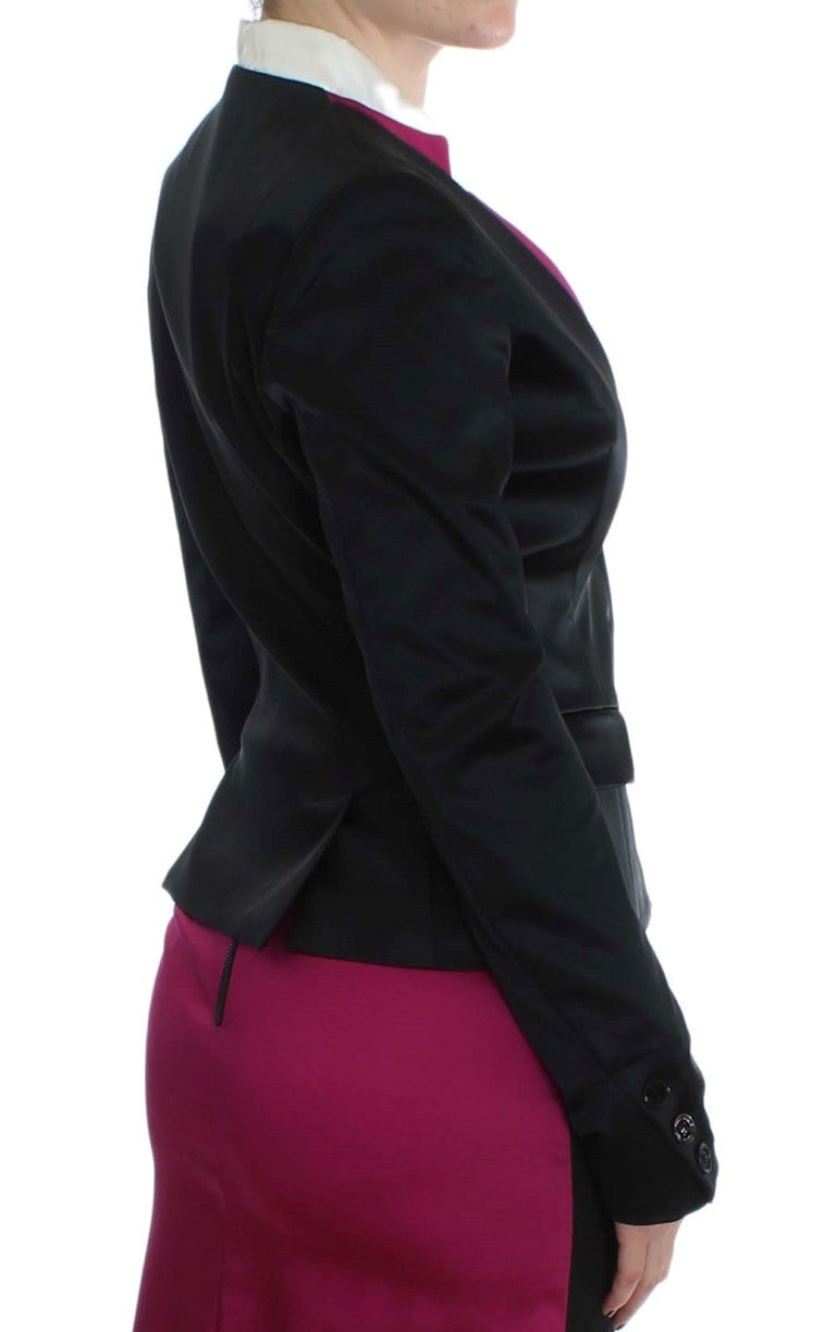 Exte Black Pink Stretch Blazer Jacket