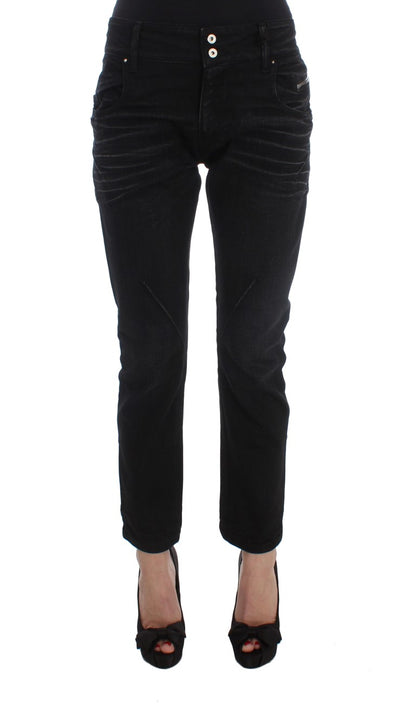 Costume National Black Cotton Slouchy Slims Fit Jeans