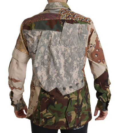 Dolce & Gabbana Multicolor Button Down Patchwork Shirt