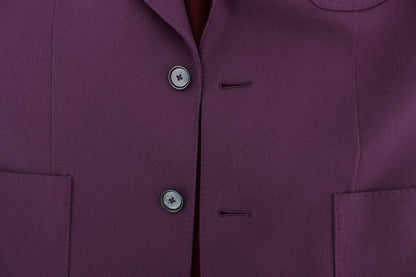 Dolce & Gabbana Purple Cashmere Slim Fit Blazer Jacket
