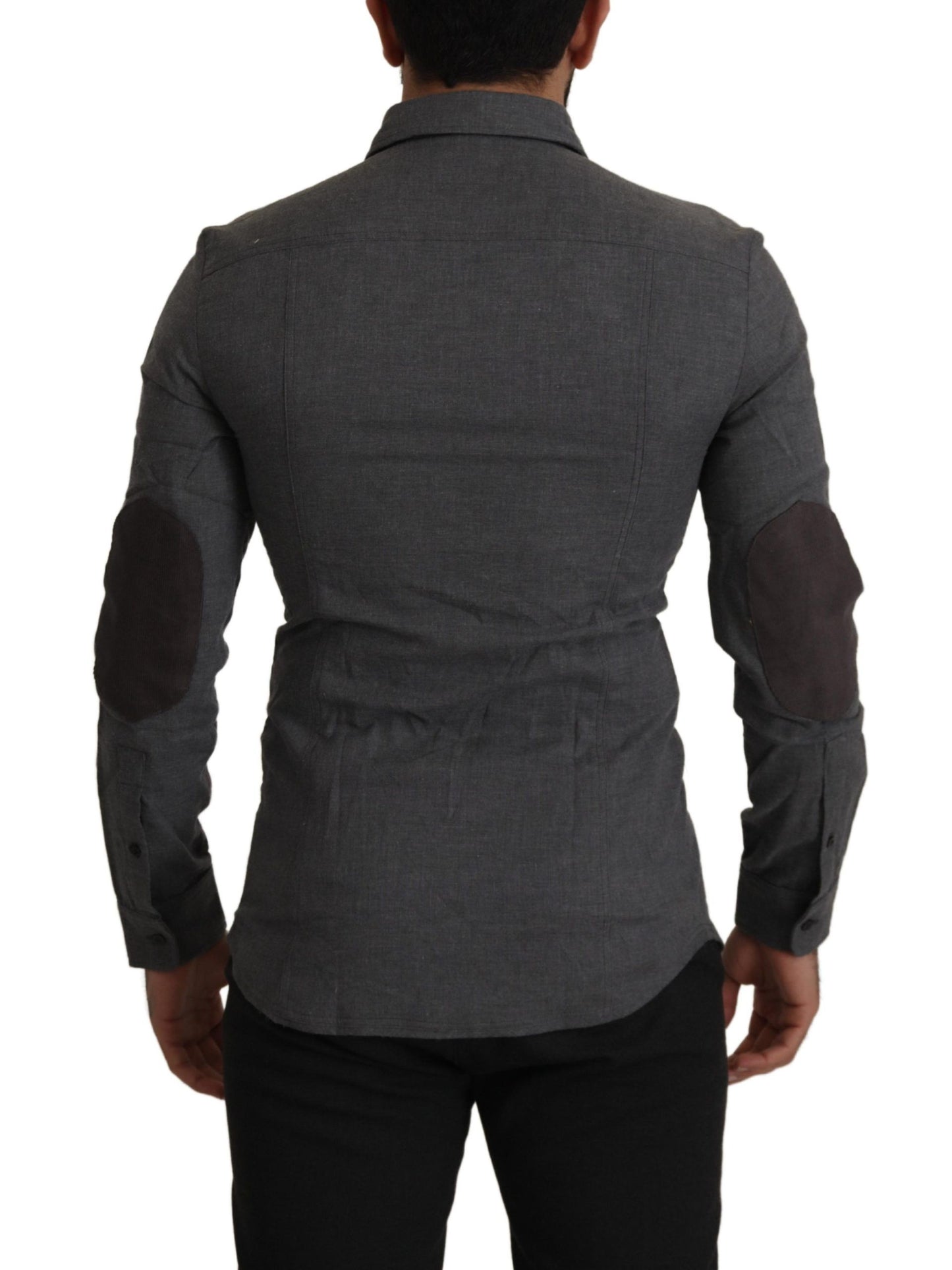 Costume National Dark Gray Cotton Casual Mens Shirt