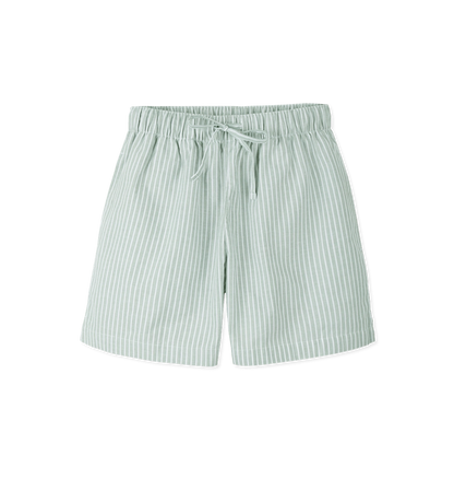 Women's Organic Cotton Pyjama Shorts Sage Stripes