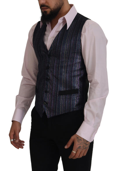Dolce & Gabbana Multicolor Polyester Waistcoat Dress Formal Vest