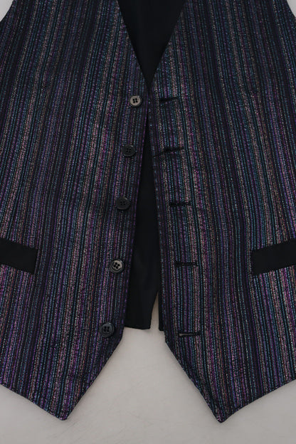 Dolce & Gabbana Multicolor Polyester Waistcoat Dress Formal Vest