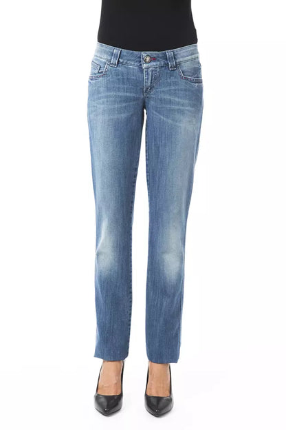 BYBLOS Blue Cotton Women's Regular Fit Jean