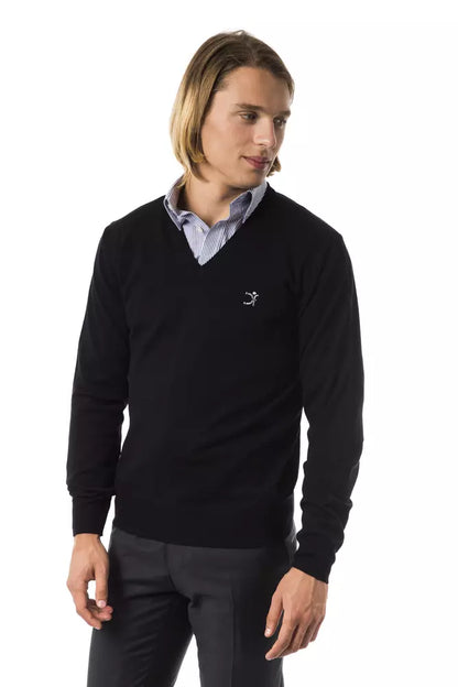 Uominitaliani Black Merino Men Sweater