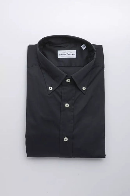 Robert Friedman Black Cotton Men's Shirt