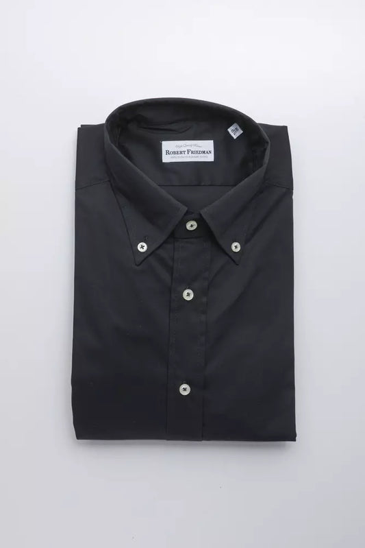 Robert Friedman Black Cotton Men's Shirt