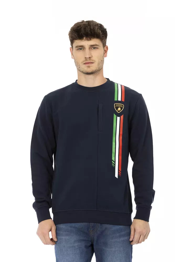 Automobili Lamborghini Blue Cotton Men's Sweater