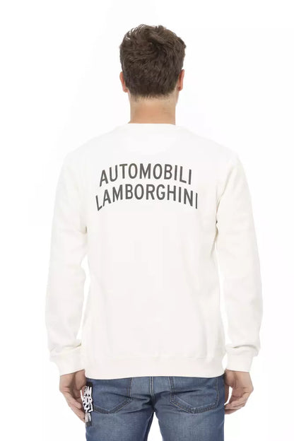 Automobili Lamborghini White Cotton Men's Sweater