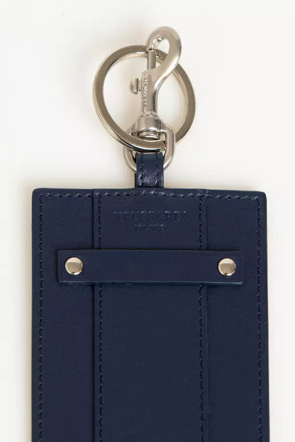 Trussardi Blue Leather Men's Badge Holder