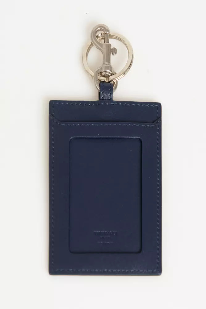 Trussardi Blue Leather Men's Badge Holder