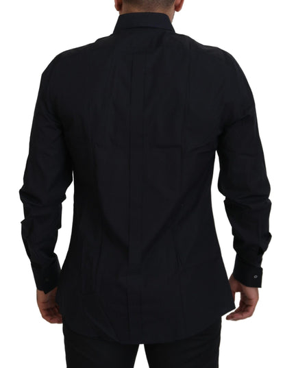Dolce & Gabbana Black Gold Cotton Slim Fit Dress Mens Shirt