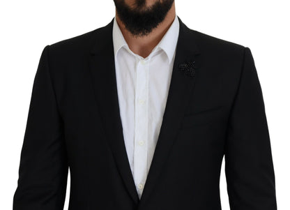 Dolce & Gabbana Black Single Breasted 2 Piece MARTINI Suit