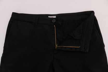 GF Ferre Black Cotton Stretch Chinos Pants