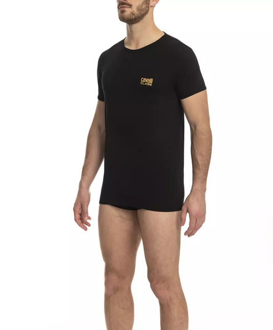 Cavalli Class Black Cotton Men's T-Shirt