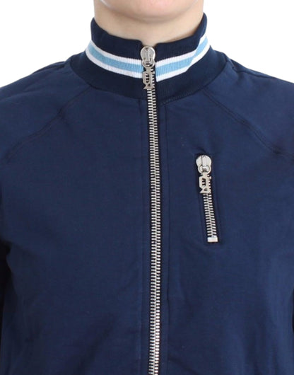 John Galliano Blue zip cotton cardigan