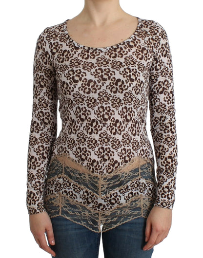 Cavalli Brown longsleeved lace top