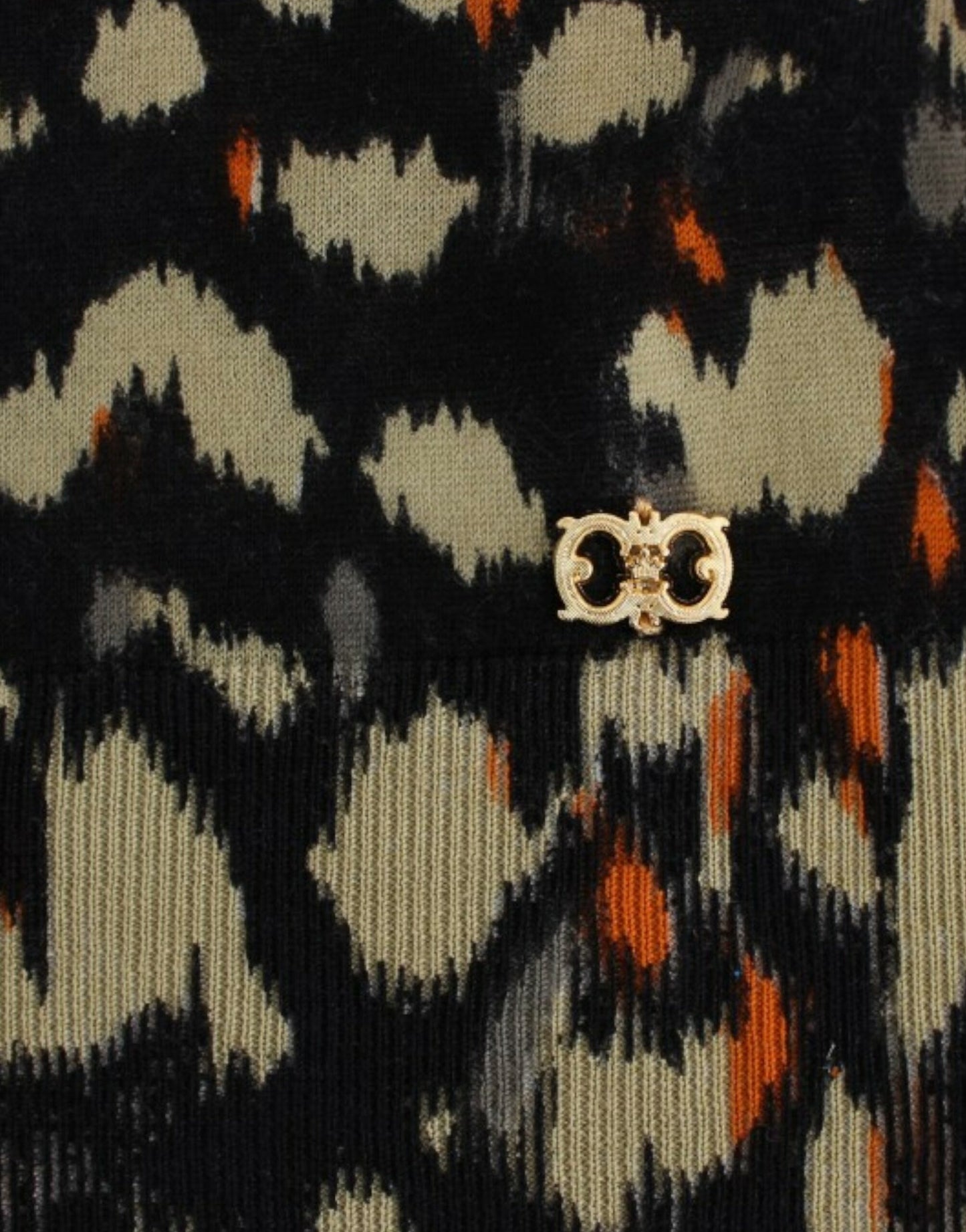 Cavalli Multicolor v-neck wool jumper