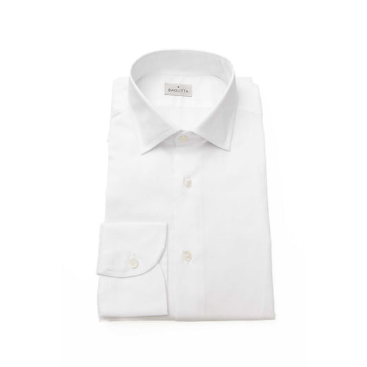 Bagutta White Cotton Men's Dress Shirt