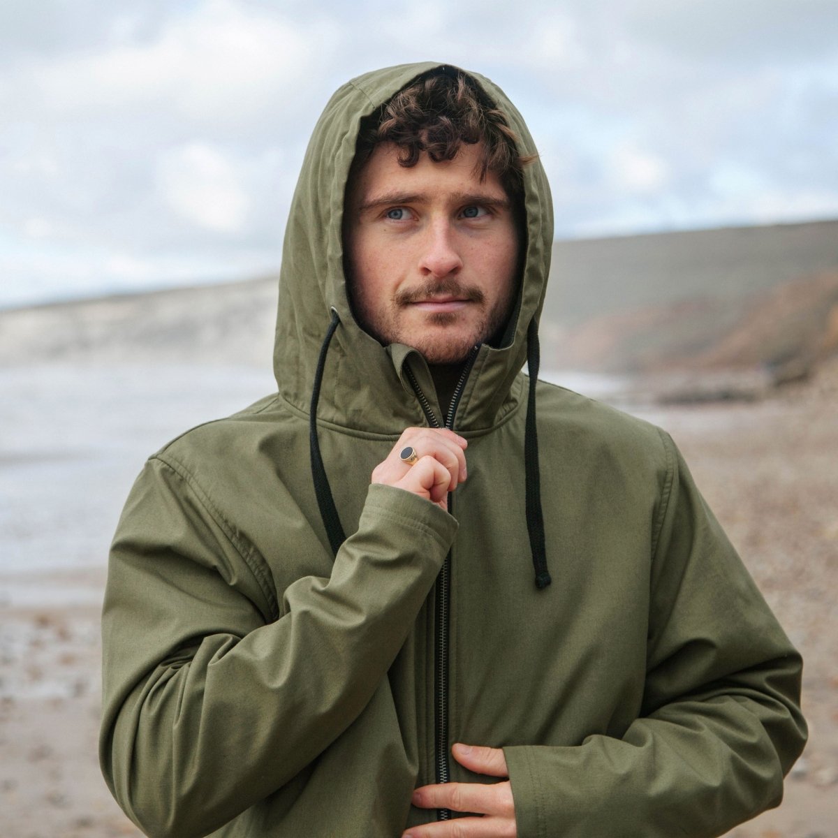 Men's Nautical Lined Raincoat    Colour  Rust