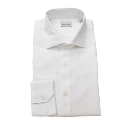 Bagutta White Cotton Men's Classic Shirt